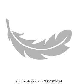 feather icon, bird feather on a white background, vector illustration