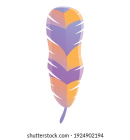 Feather icon. Cartoon of feather vector icon for web design isolated on white background