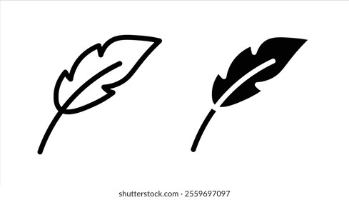 Feather Icon collection in filled and stroke style.