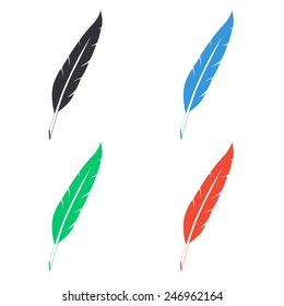 feather icon - colored vector illustration