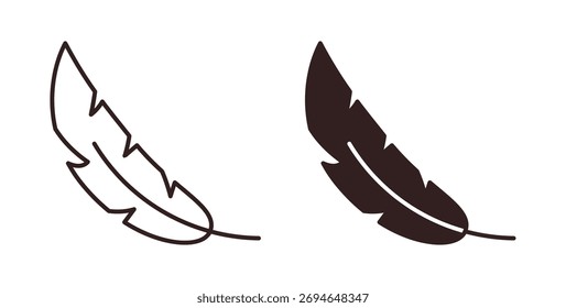 Feather icon concept. Logo symbol for web and mobile. Pixel Perfect.