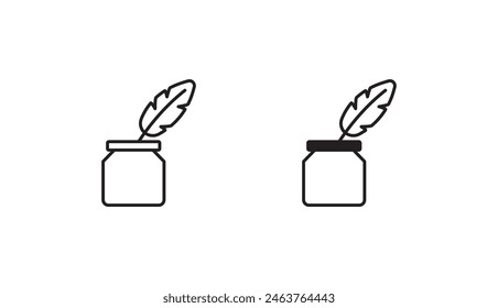 Diseño de icono de pluma con fondo blanco ilustración de stock