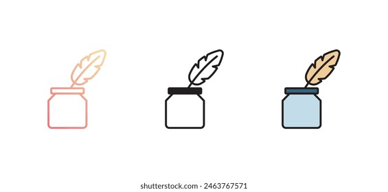 Feather icon design with white background stock illustration