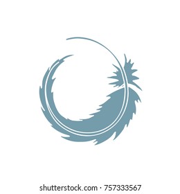 Feather icon in doodle style. Hand drawn vector illustration.