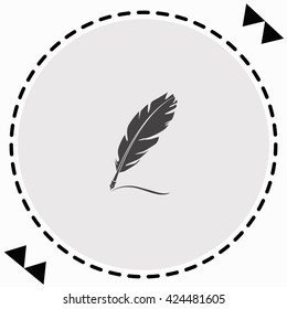 Feather icon Flat Design. Isolated Illustration.