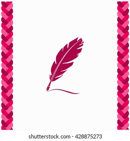 Feather icon Flat Design. Isolated Illustration.