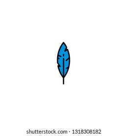 Feather icon, flat design line art thin style, vector illustration. Festive carnivals in Brazil and Mardi Gras in Venice
