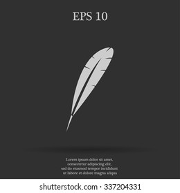Feather Icon. Flat design style EPS 10