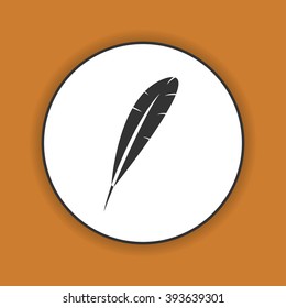 Feather Icon. Flat design style EPS 10