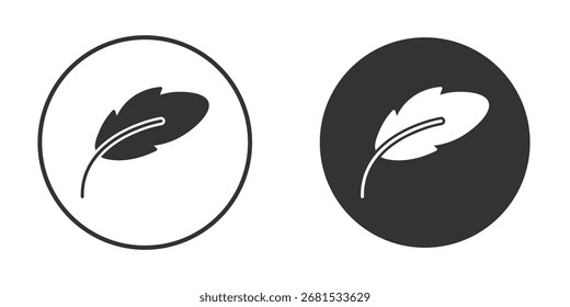 Feather icon flat. Illustration isolated vector sign symbol