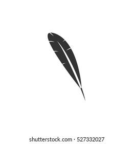Feather icon flat. Illustration isolated vector sign symbol
