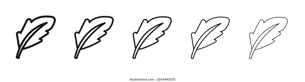 Feather icon flat illustration set logo
