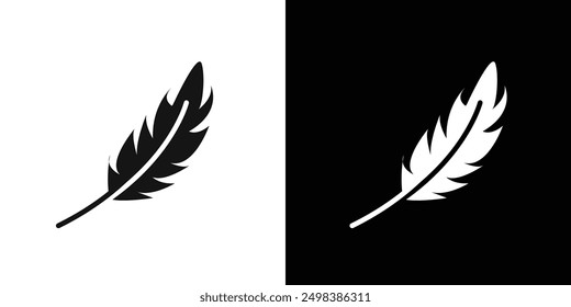 Feather icon flat line symbol set.