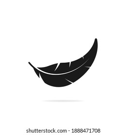 Feather icon flat style isolated on white background. Vector illustration