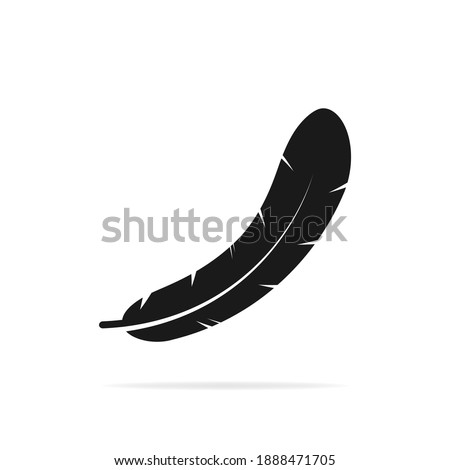 Feather icon flat style isolated on white background. Vector illustration