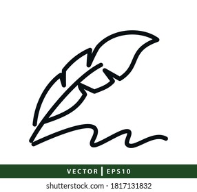 Feather icon flat style trendy illustration