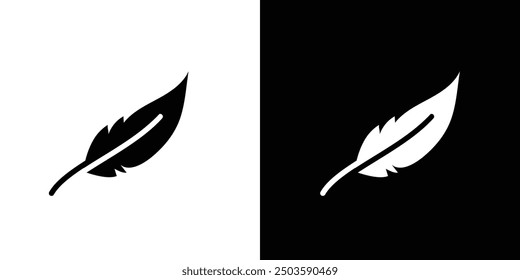 Feather icon Flat vector set outline