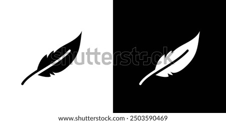 Feather icon Flat vector set outline