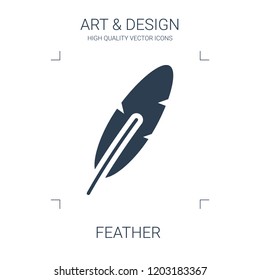 feather icon. high quality filled feather icon on white background. from art collection flat trendy vector feather symbol. use for web and mobile