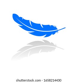 Feather icon illustration with shadow