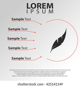feather icon. feather infographics template