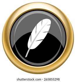 Feather icon. Internet button on white  background. EPS10 Vector.
