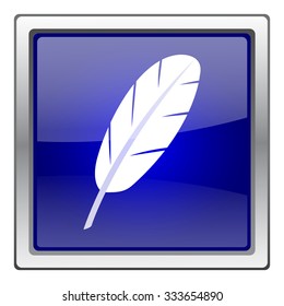 Feather icon. Internet button on white background. EPS10 vector.
