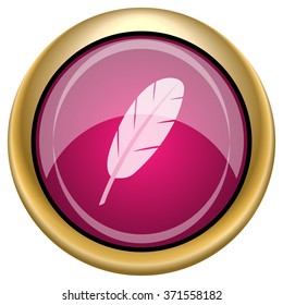 Feather icon. Internet button on white background. EPS10 vector.

