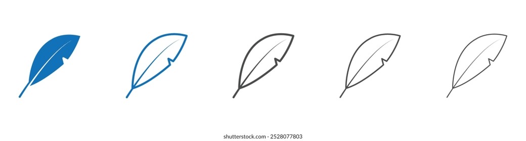 Feather icon Isolated flat vector in outline