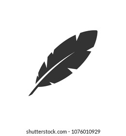 Feather icon isolated on white background. Vector illustration. Eps 10.