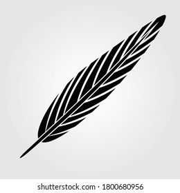 Feather icon isolated on white background. Vector illustration. 