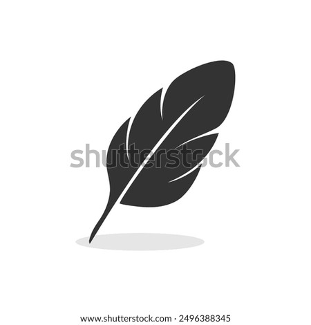 Feather icon isolated vector illustration on white background.