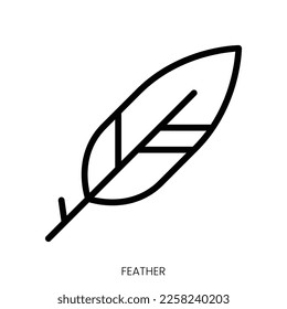 feather icon. Line Art Style Design Isolated On White Background