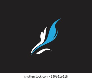 Feather icon logo design vector