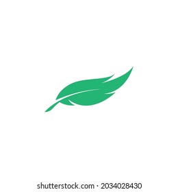 Feather icon logo flat design template vector