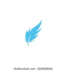 Feather icon logo flat design template vector