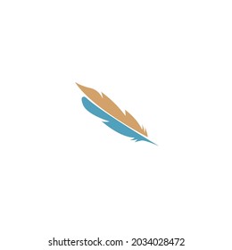 Símbolo de diseño plano del logotipo del icono de la pluma vector