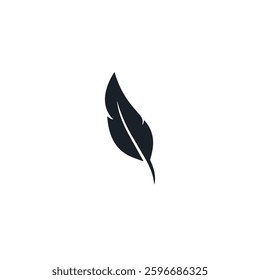 Feather icon logo flat vector design