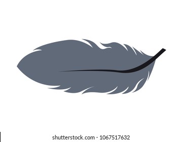 Feather icon. Feather logo isolated on white background. Flat vector illustration. Logo on white background