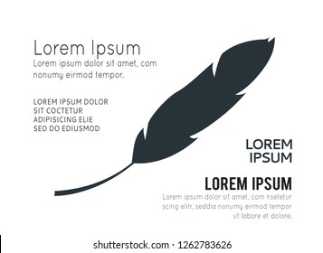 Feather icon. Feather logo isolated on white background. Flat vector illustration. Logo on white background