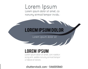 Feather icon. Feather logo isolated on white background. Flat vector illustration. Logo on white background