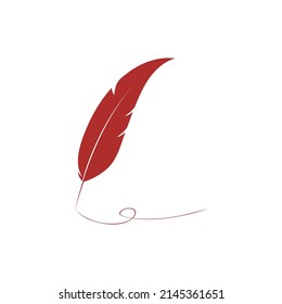 Diseño vectorial de la plantilla del logotipo del icono de la pluma