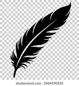 Feather icon or logo. Vector illustration isolated on transparent background
