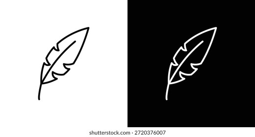 Feather icon. Minimalist vector design. Editable stroke. EPS10
