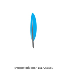 Feather icon on background for graphic and web design. Creative illustration concept symbol for web or mobile app.