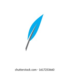 Feather icon on background for graphic and web design. Creative illustration concept symbol for web or mobile app.