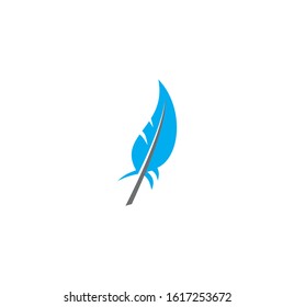 Feather icon on background for graphic and web design. Creative illustration concept symbol for web or mobile app.