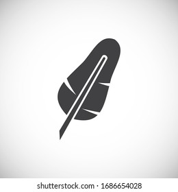 Feather icon on background for graphic and web design. Creative illustration concept symbol for web or mobile app.