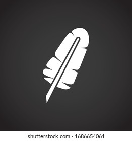 Icono de pluma en el fondo para diseño gráfico y web. Símbolo de concepto de ilustración creativa para aplicación web o móvil.