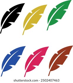 Feather icon on light background. Lightweight symbol.